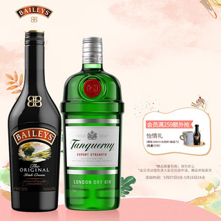 BAILEYS 百利甜酒 百利（Baileys）甜酒 力娇酒 原味500ml+添加利伦敦干味金酒750ml