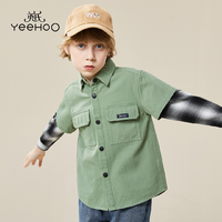 抖音超值购：YeeHoO 英氏 春季休闲童装外套儿童装长袖洋气翻领衬衣Q2008
