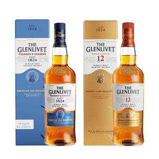 格兰威特（Glenlivet）创始人苏格兰单一麦芽 威士忌 礼盒款入门洋酒700ml