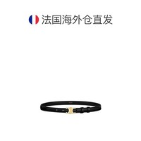 CELINE 思琳 欧洲直邮CELINE赛琳TRIOMPHE系列女士小号黑色牛皮革金扣腰带18mm