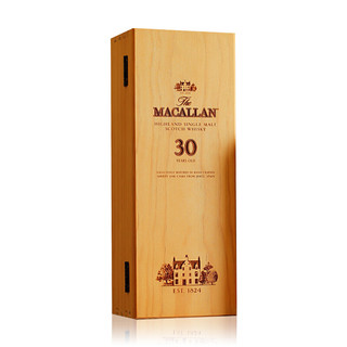 MACALLAN 麦卡伦 单一麦芽威士忌年 深棕和谐红标黑钻木盒老版1824 麦卡伦30年  蓝缎稠