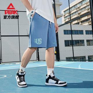 匹克短裤男2023官方夏季针织透气薄款休闲跑步健身潮流运动五分裤 灰蓝（DF322181款） 160/XS