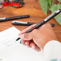 rotring红环直液式走珠笔中性笔日常书写小学初中性用针管笔头黑色蓝色0.5mm 0.7mm 0.7黑色子弹头3支