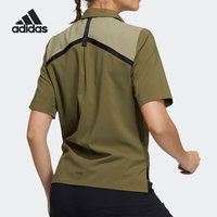 Adidas/阿迪达斯正品2021夏季新款女子运动休闲短袖衬衫 H13814