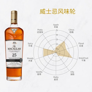 麦卡伦（MACALLAN）麦卡伦（MACALLAN）单一麦芽苏格兰威士忌斯佩塞雪莉桶单桶双桶 麦卡伦25年雪莉桶单桶700ml