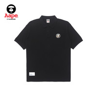 Aape 旗舰店男装春夏猿颜徽章字母印花简约宽松POLO衫1359XXK