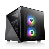 Thermaltake 曜越 Tt(Thermaltake)艾坦Divider 200 TG 黑色 国际版 机箱电脑主机(标配20cm风扇/支持M-ATX/三角侧透)