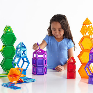 guide craft磁性积木磁力片拼搭建构磁性积木玩具3岁+磁力片搭建系统固体 44件