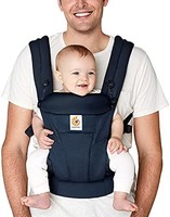 ergobaby 所有携带位置透气网眼婴儿背带,带增强腰部支撑和气流(7-45 磅),Omni Breeze,午夜蓝