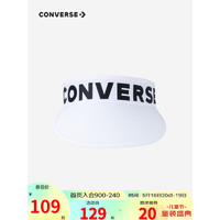 Converse 匡威儿童遮阳帽男女童帽子2023夏季新款儿童可调节帽围遮阳帽 纯白色 4/7(52-54cm)