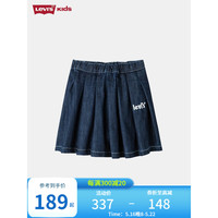 Levi's 李维斯 LEVI 's李维斯童装夏季新款女童牛仔半裙儿童短裙甜美A字裙 海路蓝 155/72(L)
