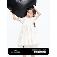 little MO&Co.little moco童装23夏装新款女童泡泡袖短袖连衣裙子KBC2DRS026 奶油黄色 110/56