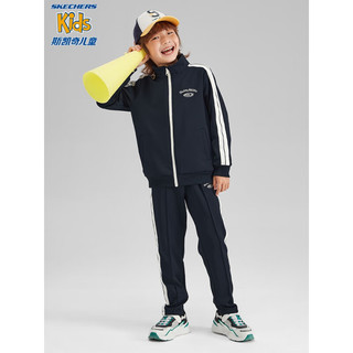 SKECHERS 斯凯奇 男童针织外套套装 002Z/藏青色 120cm