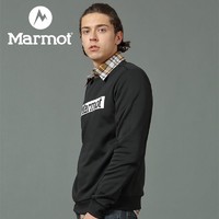 Marmot 土拨鼠 男女款 中性款大LOGO圆领套头卫衣