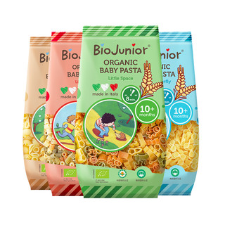 BioJunior 碧欧奇 进口碧欧奇无盐有机宝宝意面200g*4蜗牛+蝴蝶+太空+圆圈