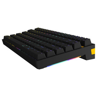 irok 艾石头 ZN84 84键 2.4G蓝牙 多模无线机械键盘 黑黄 茶轴 RGB