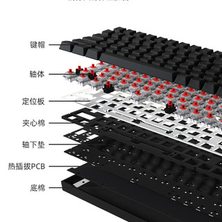 irok 艾石头 ZN84 84键 2.4G蓝牙 多模无线机械键盘 白蓝 红轴 RGB