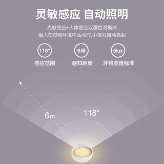 FSL 佛山照明 nimo智能小夜灯自动感应发光 起夜婴儿喂奶卧室床头灯 智能光控节能灯酷毙灯