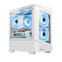 航嘉 GX660S战斗堡垒 双面玻璃全景侧透 桌面游戏机箱（支持M-ATX主板/240水冷） 机箱白色+北极圈ARGB风扇*3 GX660S战斗堡垒