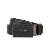 BALLY 巴利 奢侈品 男士皮质可裁剪板扣式双面皮带腰带黑色 6232310 110cm