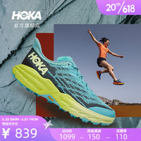 HOKA ONE ONE 男女鞋飞速羚羊5越野跑步鞋Speedgoat5网面减震透气 海岸蓝/绿光-女 39/245mm