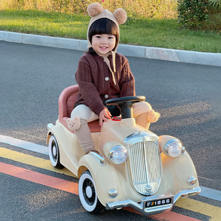 好莱童儿童电动车可坐宝宝童车婴幼手推车男女小孩四轮充电玩具遥控汽车 红色 - 单驱单电+早教 电力驱动