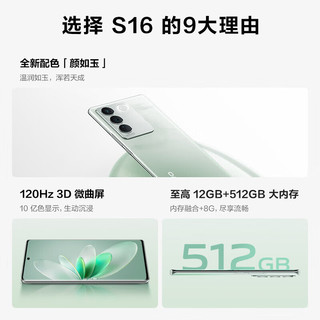 vivo S16 12GB+256GB 玄黑 高通骁龙870 前置5000万追焦人像 原彩柔光环 66W闪充 5G 拍照 手机