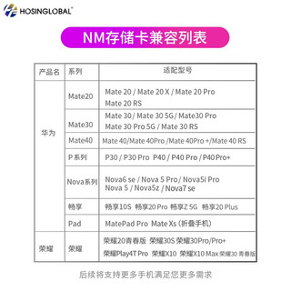 宏芯宇品牌NM存储卡mate20 30pro内存卡P40pro高速闪存卡nova5pro适用于华为 定制款NM存储卡（128G）