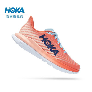 HOKA ONE ONE 男女款马赫5公路跑步鞋Mach5轻便透气减震回弹耐磨 茶花橘 / 桃粉-女 39/245mm