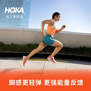 HOKA ONE ONE 男女款马赫5公路跑步鞋Mach5轻便透气减震回弹耐磨 茶花橘 / 桃粉-女 38.5/240mm