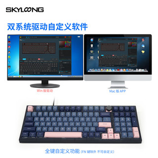 SKYLOONG 小呆虫GK980灰白字透三模旋钮轻弹GasketRGB全键无冲办公电竞游戏冰川机械银轴热拔插键盘