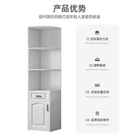 米昊（MIHAO） 转角柜墙角书柜多功能置物储物架客厅沙发转角书架子 一抽一柜暖白色30*30*180cm