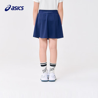 asics/亚瑟士童装2023年新款女童儿童网球运动假两件网球针织短裙 50藏青 140cm