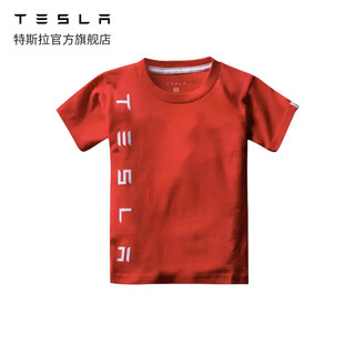 TESLA 特斯拉 儿童圆领T恤特斯拉logo休闲赛车条纹2.0 灰色