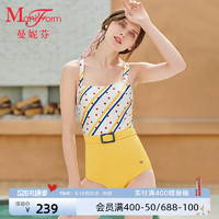 ManiForm 曼妮芬 无钢圈度假连体泳衣沙滩女士游泳衣泡温泉波点显瘦泳装