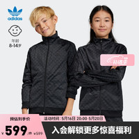 adidas阿迪达斯官方三叶草男女大童春季新款时尚运动立领夹克外套 碳黑/黑色 176CM