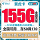 中国电信 翼虎卡 19元月租（125G通用流量+30G定向流量） 送30话费