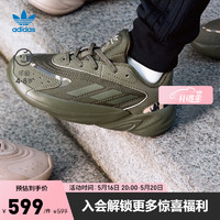 adidas阿迪达斯官方三叶草OZELIA EL C男小童经典运动鞋HQ1608 橄榄绿/卡其色 35(210mm)