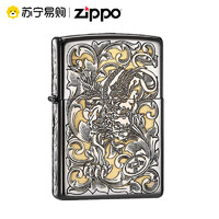 ZIPPO 之宝 [苏宁自营]打火机正版五面精雕唐草招财貔貅zippo经典正品男