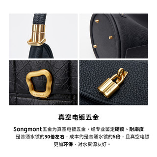 Songmont中号软巧克力包系列设计师款头层牛皮单肩经典链条小方包