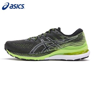 ASICS 亚瑟士 跑步鞋男鞋GEL-KAYANO 28 2022春款透气缓震稳定支撑运动跑鞋1011B189黑色/绿色41.5