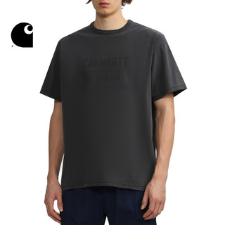 Carhartt WIP短袖T恤男装军风LOGO标签印花特染造旧宽版222029J