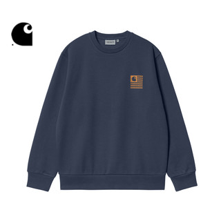 Carhartt WIP圆领卫衣男装春夏条纹LOGO旗帜印花卡哈特031011J