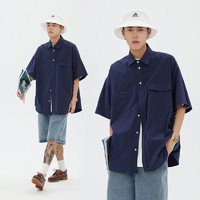 江南先生 JNXS/江南先生CityBoy日系宽松短袖衬衫男女夏季潮牌工装衬衣外套
