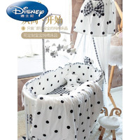 迪士尼（Disney）春上新轻奢品牌婴儿床圆床椭圆床围防撞围棉可拆洗儿童宝宝床上用 ins大圆点 床围＋床单