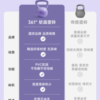 361° 361度软壶铃女士健身家用软体男深蹲练臀神器哑铃软底