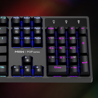 MIIIW  POP系列K1040有线机械键盘 办公电脑键盘混彩灯效  104键全尺寸茶轴 黑色