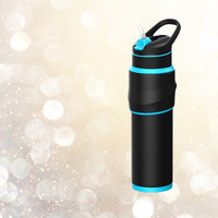 孔雀（Peacock）保温杯吸管杯运动水杯316不锈钢杯子绿色便携户外健身电竞游戏装备 AKX-R 蓝色 650ml