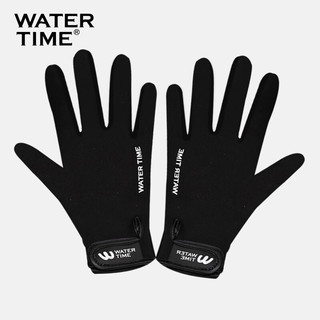 WATERTIME 蛙咚 水川 冬泳手套潜水游泳成人保暖防冻防滑贴合耐磨手套 黑色M