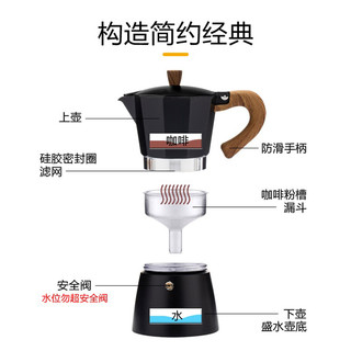 摩卡壶家用意式煮咖啡壶器具咖啡机浓缩萃取壶双阀摩卡手冲咖啡壶